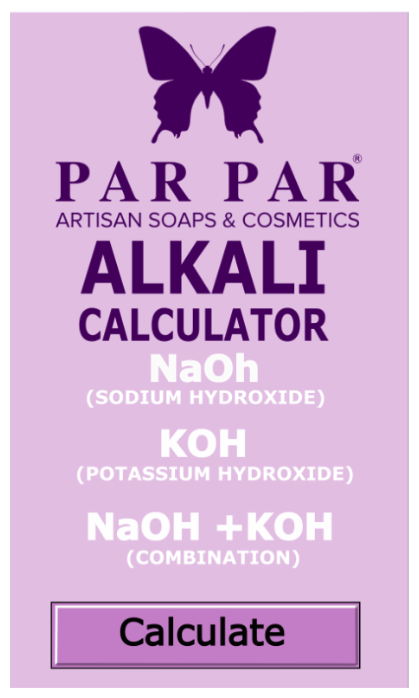  Calculator for determining alkali for making soap